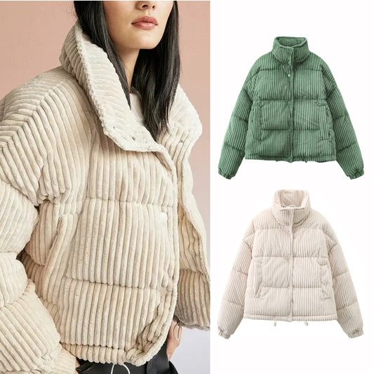 Ekaterinabutik | Warm Corduroy Puffer Jacket
